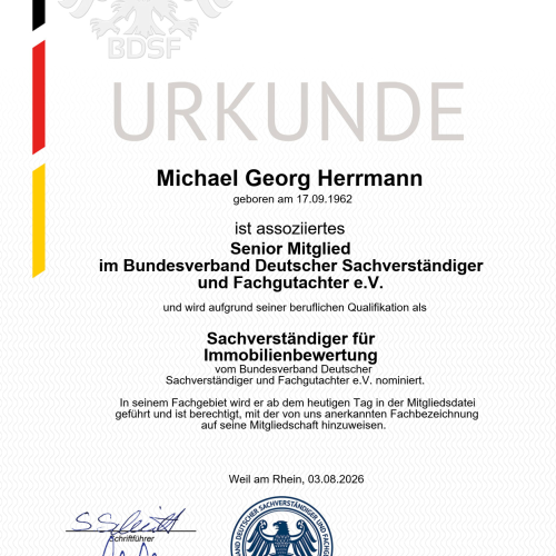 Urkunde BDSF