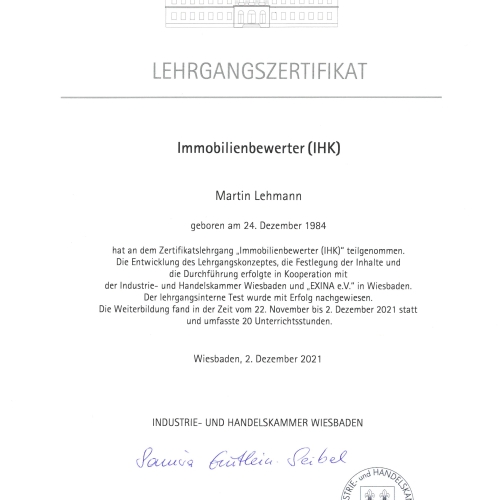 Immobilienbewerter IHK