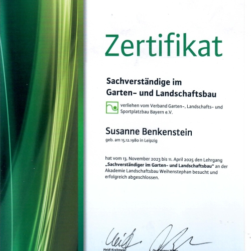 Zertifikat Sachverständige