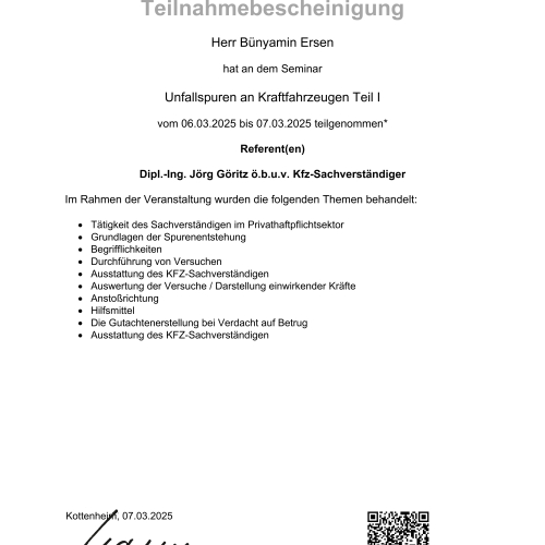 Seminar AWG Unfallspuren Teil I