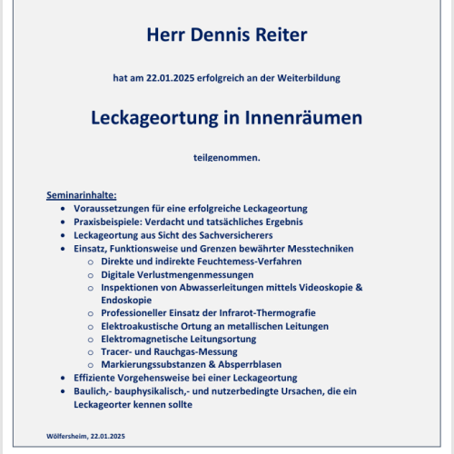 Leckageortung in Innenräumen