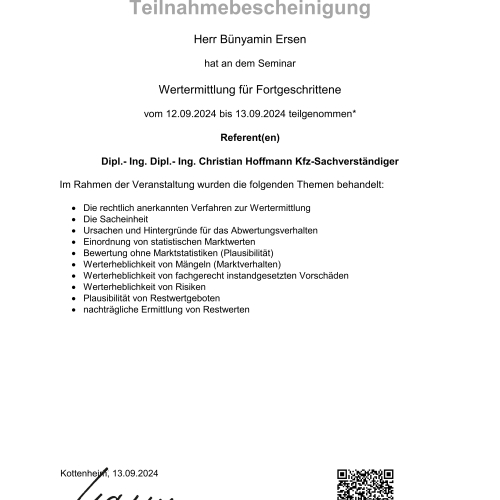 Seminar AWG Fortgeschrittene Wertermittlung 