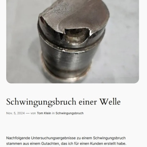 Schwingungsbruch einer Welle