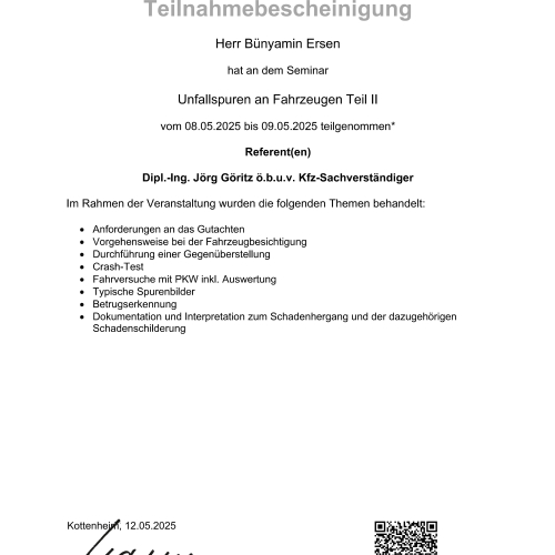 Seminar AWG Unfallspuren Teil II