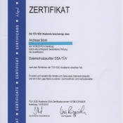 Zertifikat DSA-TÜV