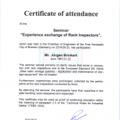 Certificate of attendance