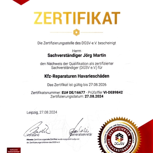 DGuSV-Zertifikat