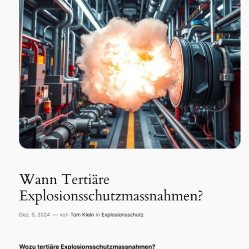 Tertiäre Explosionsschutzmaßnahmen