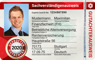 Sachverständigenausweis - Rückseite