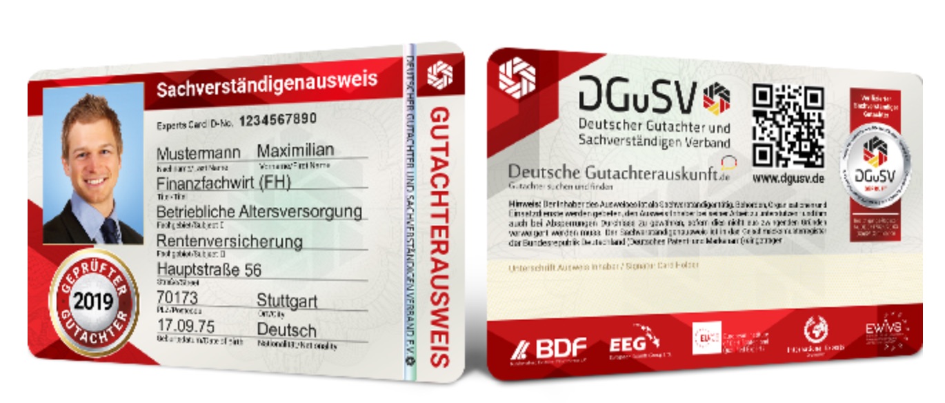 Der beste Begleiter für professionelles Arbeiten: der DGuSV Sachverständigenausweis!