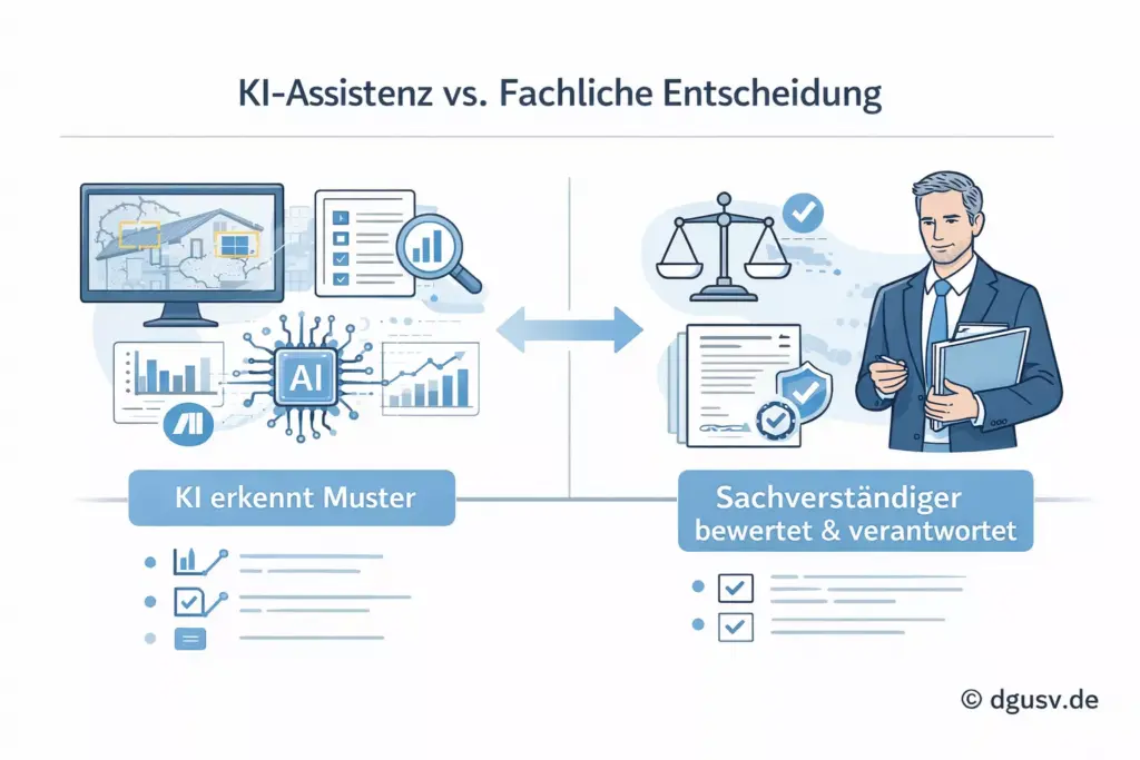 Vergleichsgrafik zu KI-gestützten Gutachten.