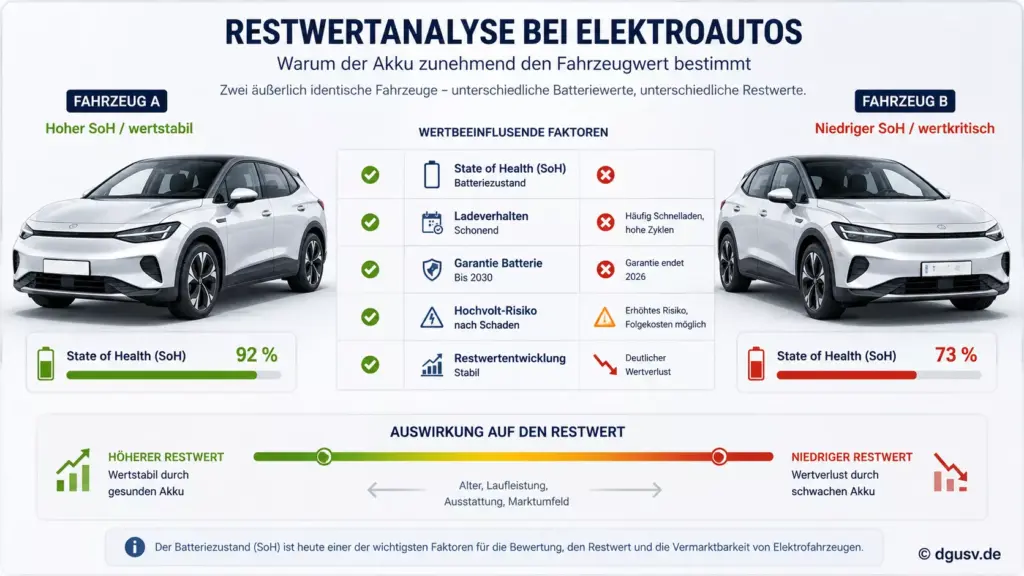 Restwertanalyse von Elektroautos mit Einfluss des Batteriezustands auf den Fahrzeugwert